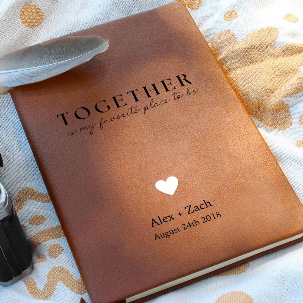 Personalized Leather Journal - Together - Custom Leather Notebook For The One You Love