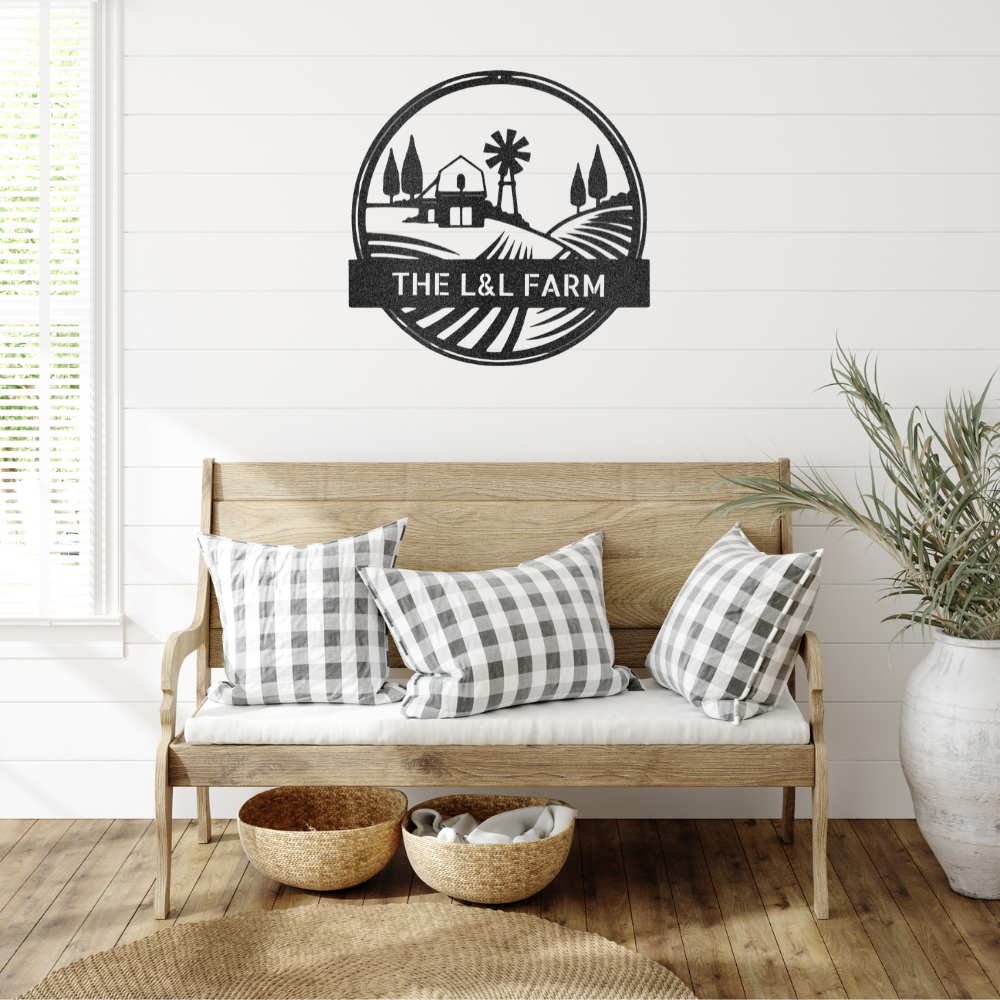 Rolling Fields Monogram - Steel Sign