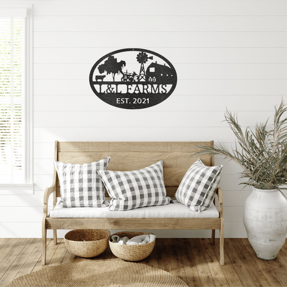 Simple Farm Monogram - Steel Sign