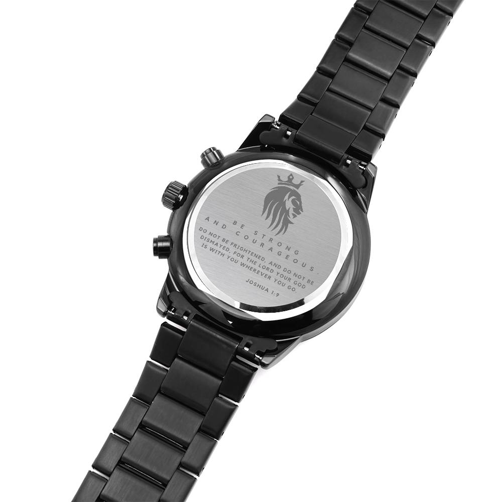 Christian Engraved Watch - Be Strong and Courageous - Great Gift For Christmas, Birthday, Confirmation, or A Baptism - Liliana and Liam