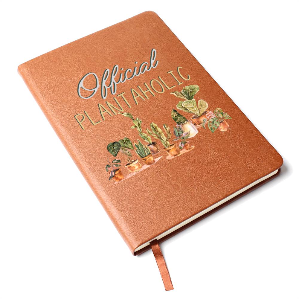 Plantaholic - Leather Journal - Birthday or Christmas Gift For Boho Plant Lover - Liliana and Liam