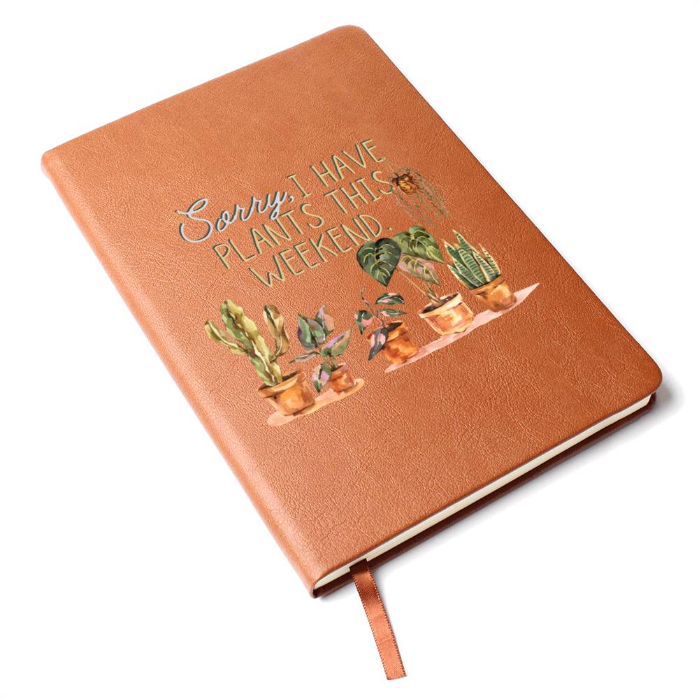 Plants This Weekend - Custom Leather Journal - Plant Lover Notebook - Liliana and Liam