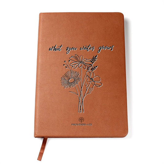 Christian Notebook - Your Thoughts Matter - Proverbs 4:23 - Inspirational Leather Journal - Encouragement, Birthday or Christmas Gift