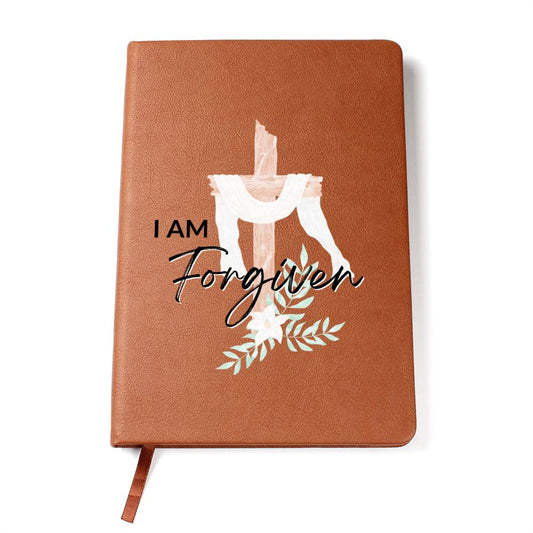 Christian Notebook - I Am Forgiven - Inspirational Leather Journal - Encouragement, Birthday or Christmas Gift