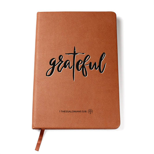 Christian Notebook - In Every Thing Give Thanks - 1 Thessalonians 5:18 - Inspirational Leather Journal - Encouragement, Birthday or Christmas Gift