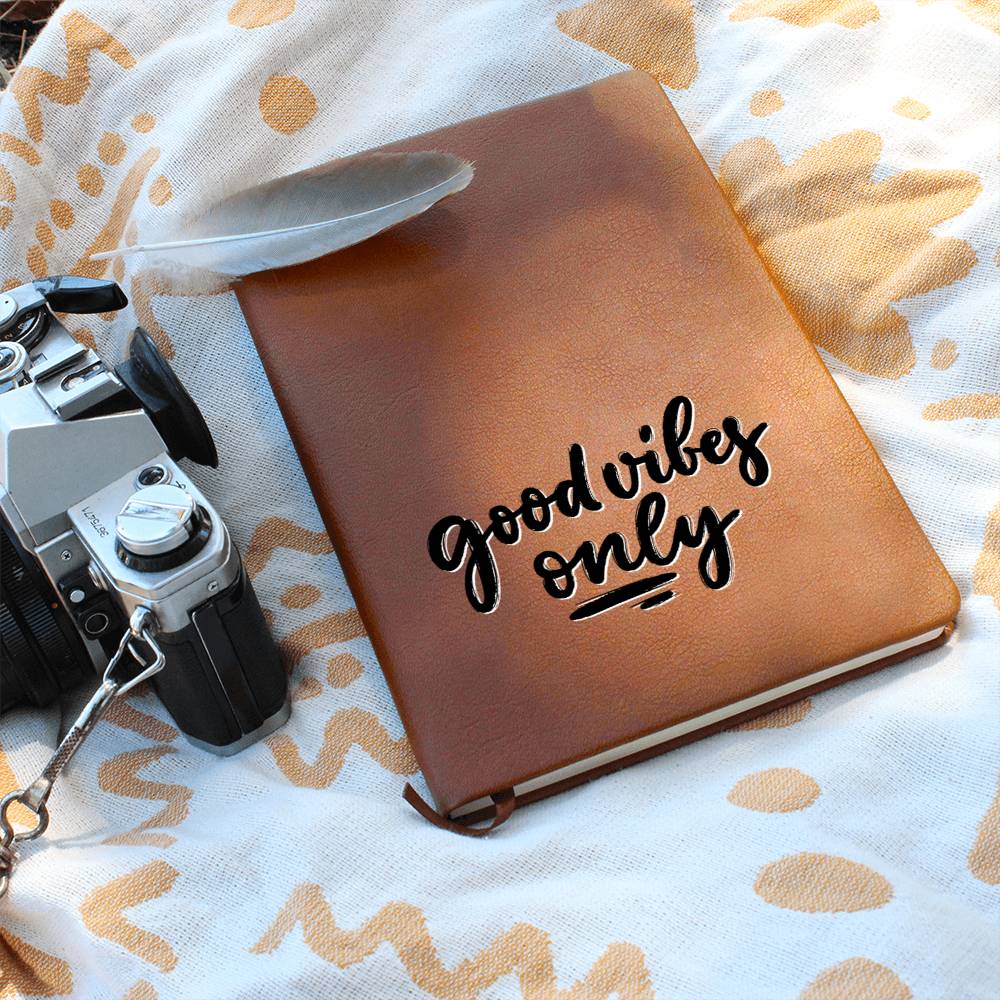 Good Vibes Only - Inspirational Leather Journal - Encouragement, Birthday or Christmas Gift - Liliana and Liam