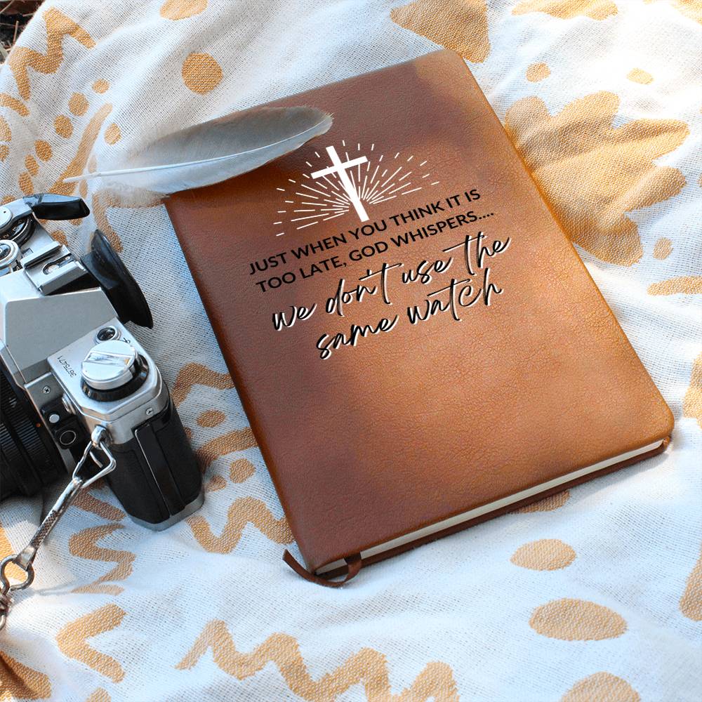 God's Timing - Custom Leather Journal - Christian Notebook - Liliana and Liam