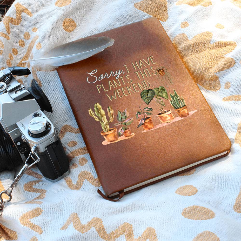 Plants This Weekend - Custom Leather Journal - Plant Lover Notebook - Liliana and Liam