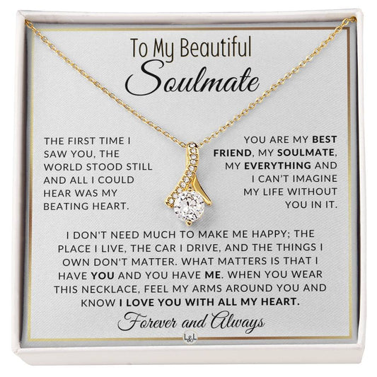 Gift For Her - The World Stood Still - Gift Idea For The Woman You Love - Drop Pendant Necklace + Heartfelt Message