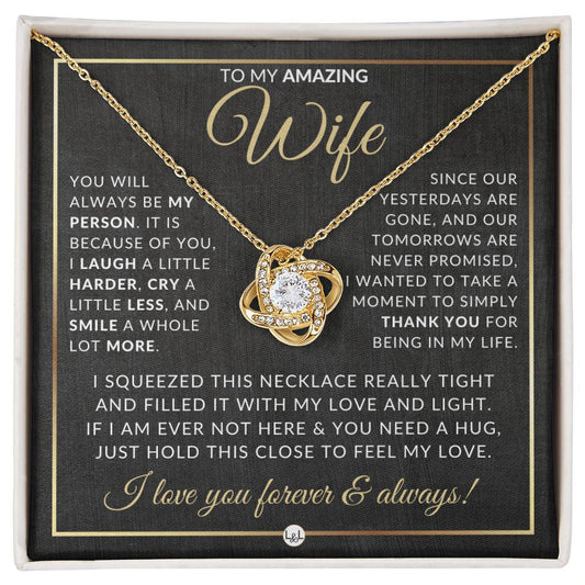 To My Amazing Wife - Pendant Necklace - Sentimental and Romantic Christmas Gift, Valentine's Day, Birthday or Anniversary Present