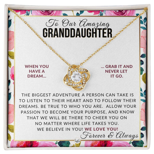 Gift For Our Granddaughter - Follow Your Dreams - Meaningful Granddaughter Gift For Her Birthday, Christmas or For Graduation