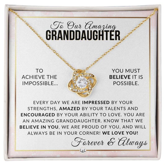 Gift For Our Granddaughter - We Believe In You - Meaningful Granddaughter Gift For Her Birthday, Christmas or For Graduation