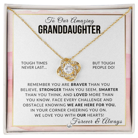 Gift For Our Granddaughter - Braver, Stronger, Smarter - Meaningful Granddaughter Gift For Her Birthday, Christmas or For Graduation