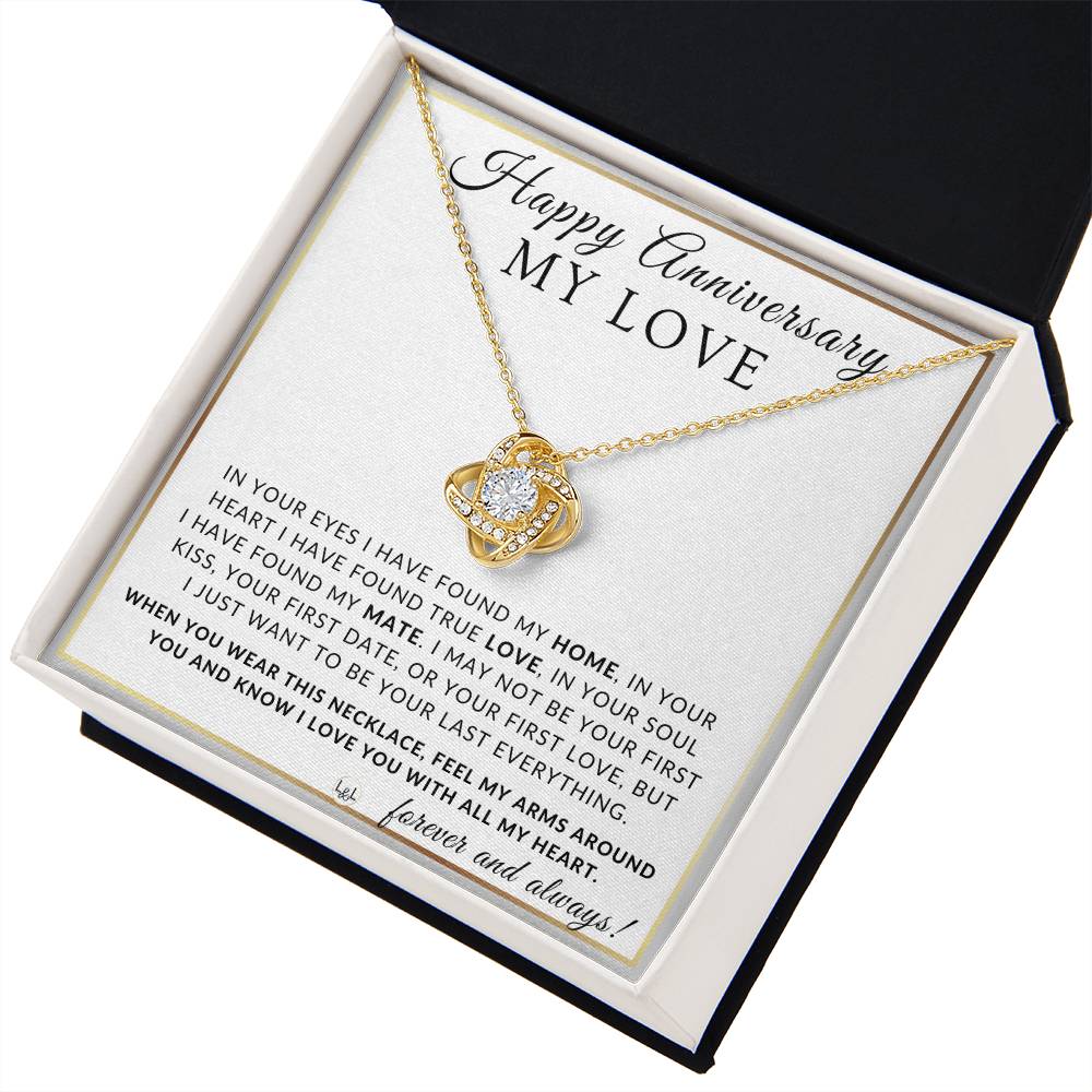 Anniversary Gift For Your Wife, Girlfriend or Fiancée  - With All My Heart - Beautiful Women's Pendant Necklace + Heartfelt Anniversary Message