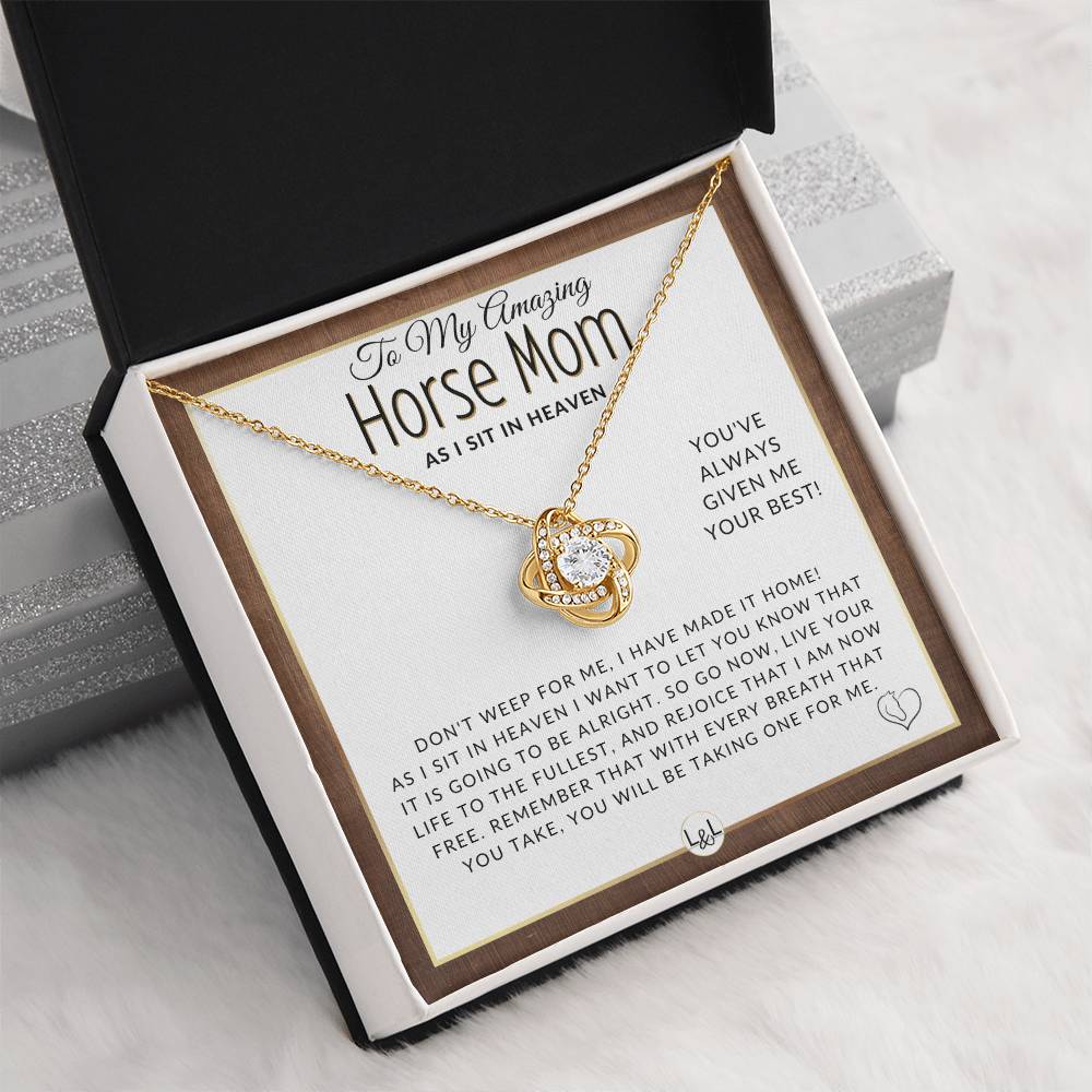 I Have Made It Home - For Mourning Horse Mom - Horse Memorial Gift, Horse Loss Keepsake, Horse in Heaven - Condolence And Comfort Sympathy Gift - Grieving Horse Mom Keepsake Necklace