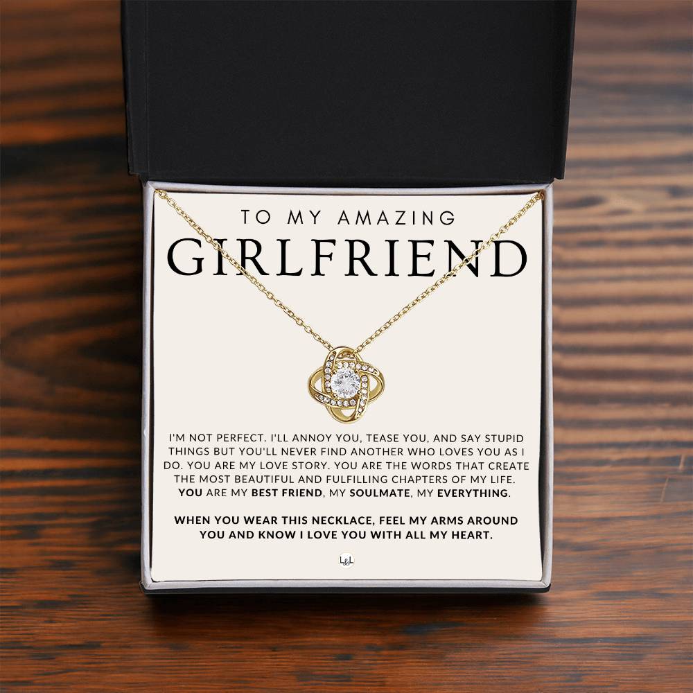 Sentimental Gift For My Girlfriend - Beautiful Women's Pendant + Heartfelt Message - Perfect Christmas Gift, Valentine's Day, Birthday or Anniversary Present - Liliana and Liam