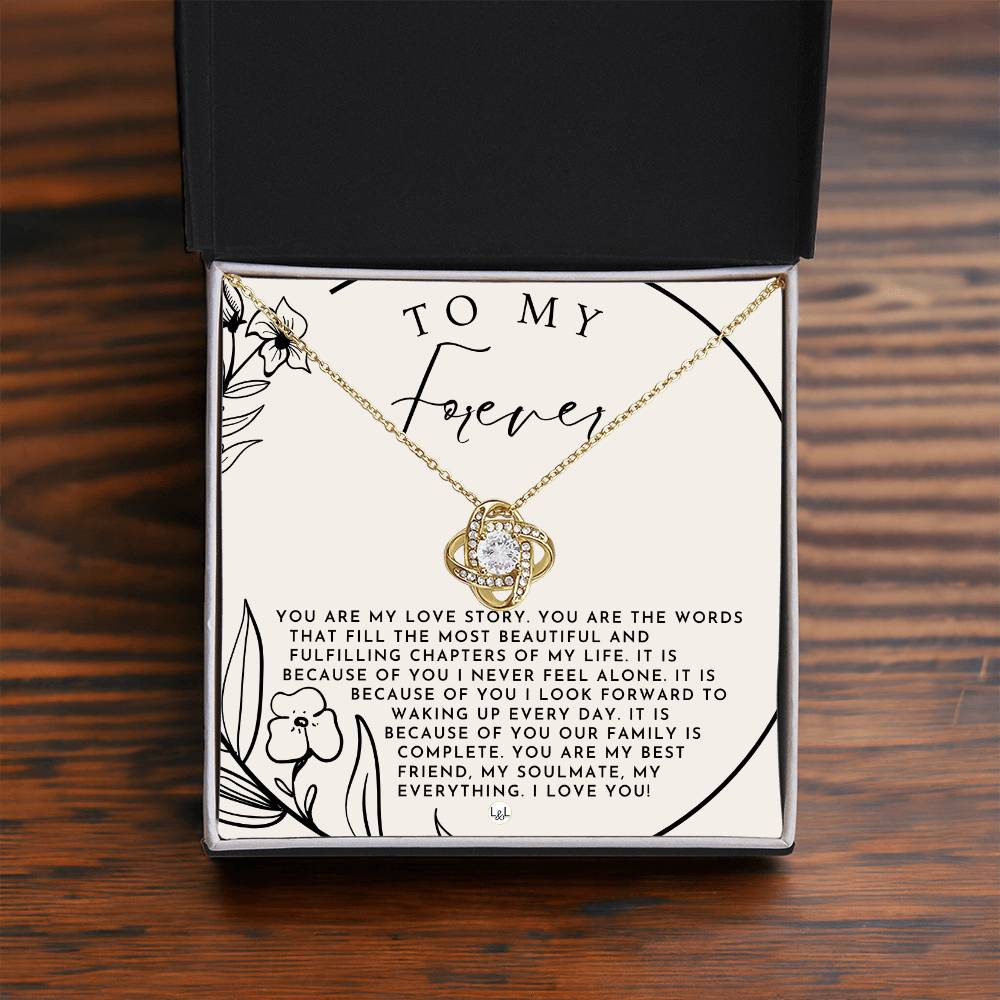 Romantic Gift For Her - My Forever - Beautiful Women's Pendant + Heartfelt Message - Perfect Christmas Gift, Valentine's Day, Birthday or Anniversary Present - Liliana and Liam