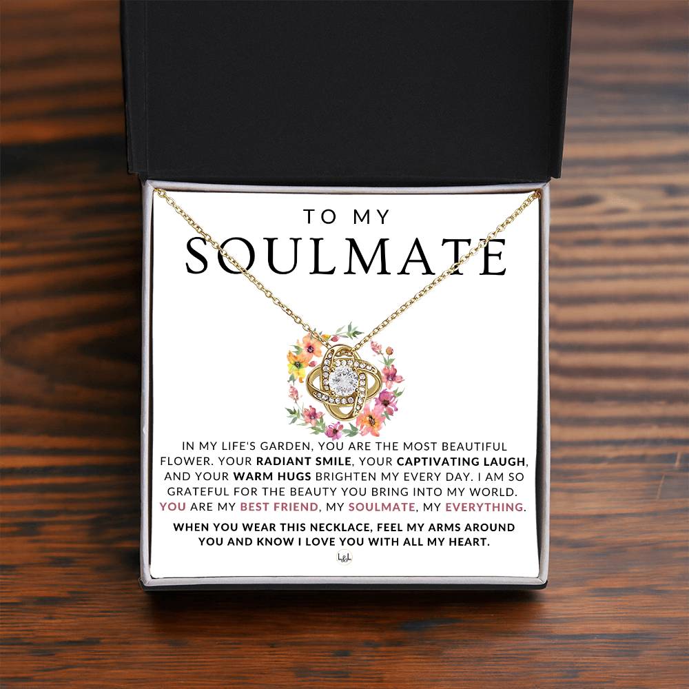 Romantic Gift For Her - To My Soulmate - The Beauty You Bring - Beautiful Women's Pendant + Heartfelt Message - Perfect Christmas Gift, Valentine's Day, Birthday or Anniversary Present - Liliana and Liam