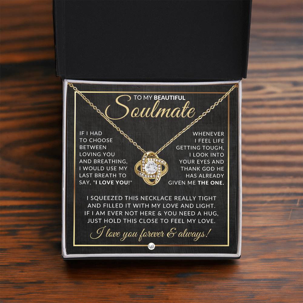 Romantic Gift For Her - Beautiful Women's Pendant + Sentimental Keepsake Message For Your Soulmate - Perfect Christmas Gift, Valentine's Day, Birthday or Anniversary Present - Liliana and Liam