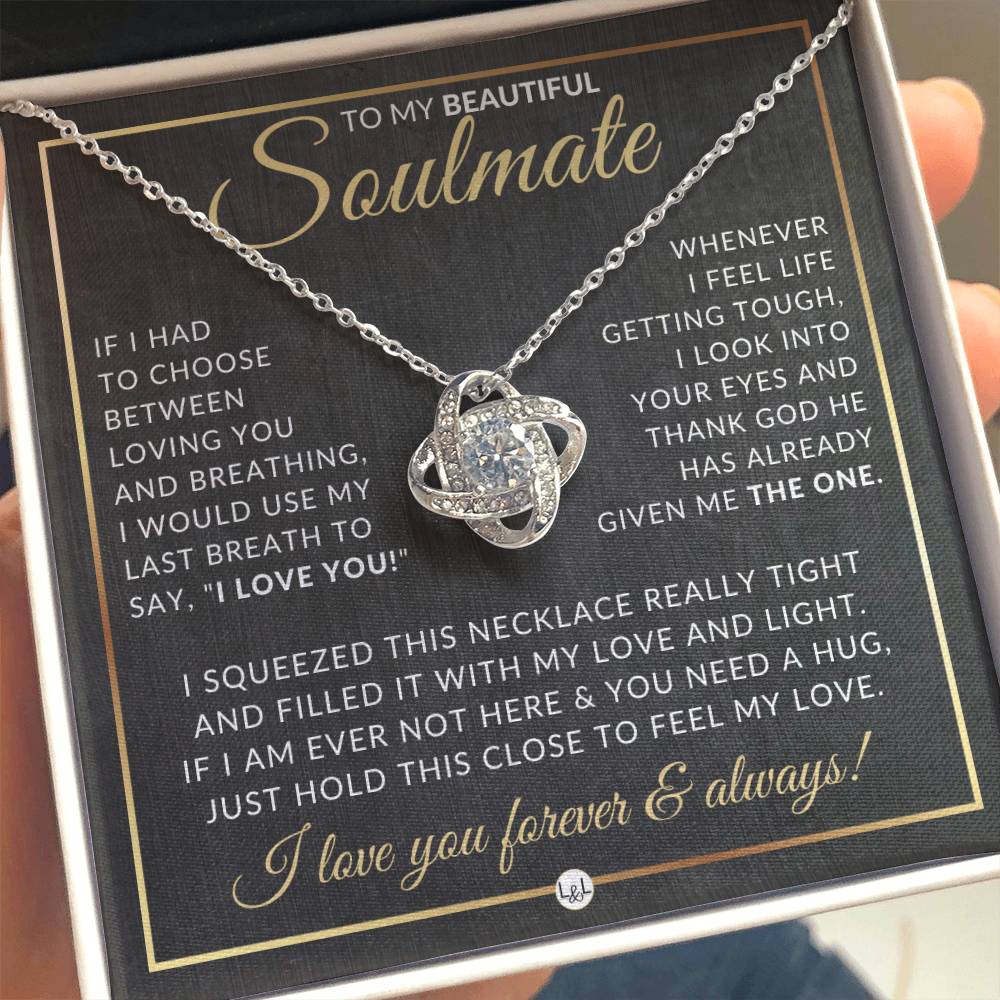 Romantic Gift For Her - Beautiful Women's Pendant + Sentimental Keepsake Message For Your Soulmate - Perfect Christmas Gift, Valentine's Day, Birthday or Anniversary Present