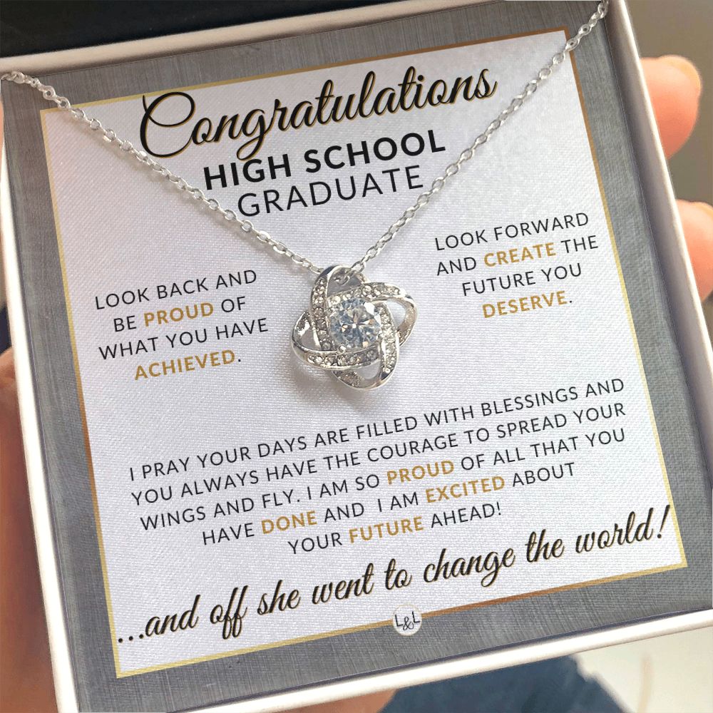 High School Graduation Gift Idea For Her - Marking Milestones: Graduation Necklace for High School Graduates - 2024 HS Graduation Gift Idea For Her