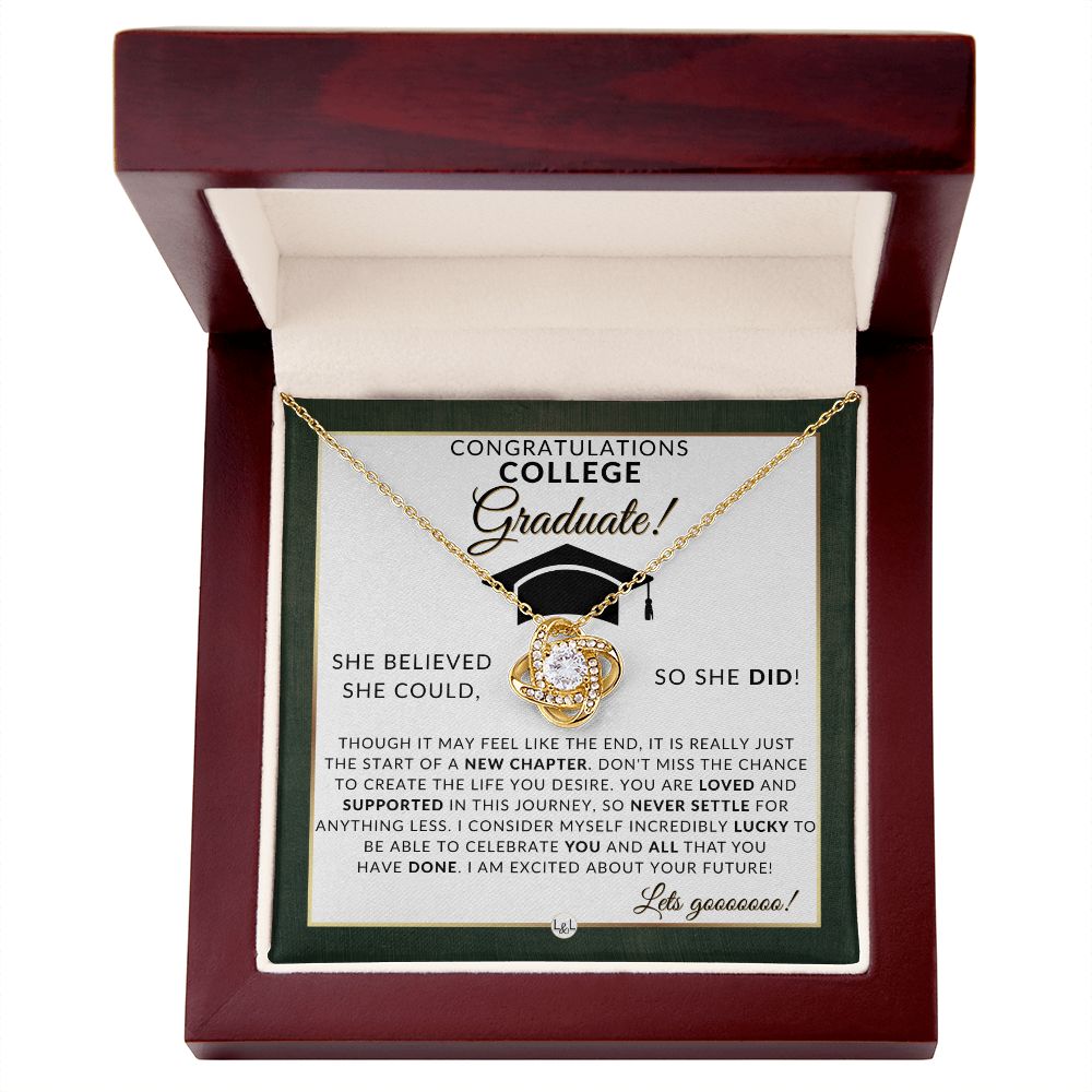 College Grad Gift For Her - Meaningful Milestone Necklace - College Graduation Gift For A Girl - Liliana and Liam