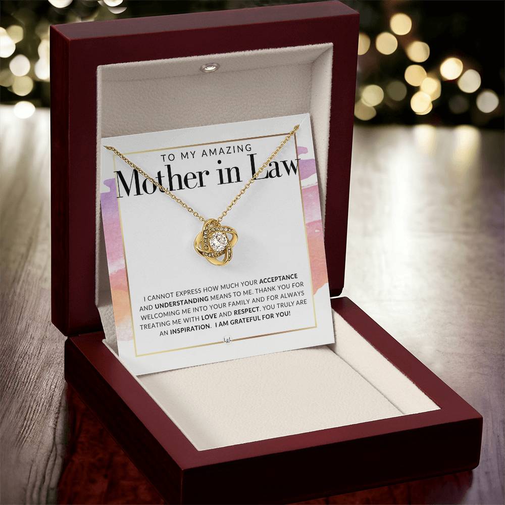 Mother In Law Necklace With Heartfelt Message - Great For Mother's Day, Christmas, Her Birthday, Or As An Encouragement Gift - Liliana and Liam
