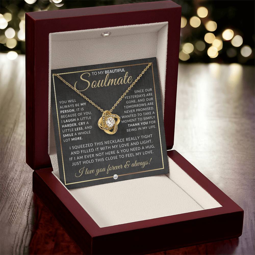 Gift For My Soulmate - Pendant Necklace - Sentimental and Romantic Christmas Gift, Valentine's Day, Birthday or Anniversary Present - Liliana and Liam
