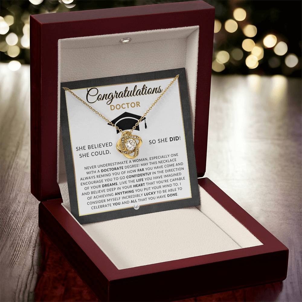 PHD Graduation Gift For Her - Pendant Necklace - Graduation Gift Idea For Her - Liliana and Liam