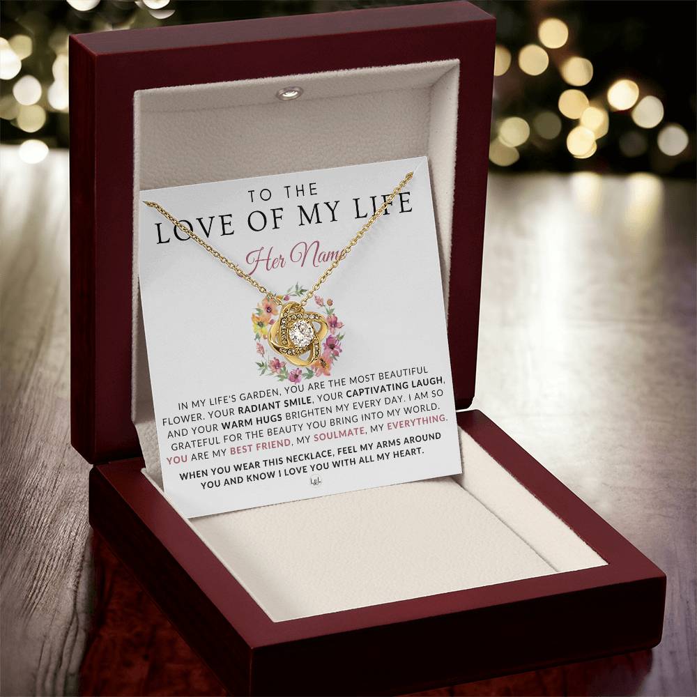 Romantic Gift For Her - To The Love Of My Life - The Beauty You Bring - Beautiful Women's Pendant + Sentimental Message - Perfect Christmas Gift, Valentine's Day, Birthday or Anniversary Present - Liliana and Liam