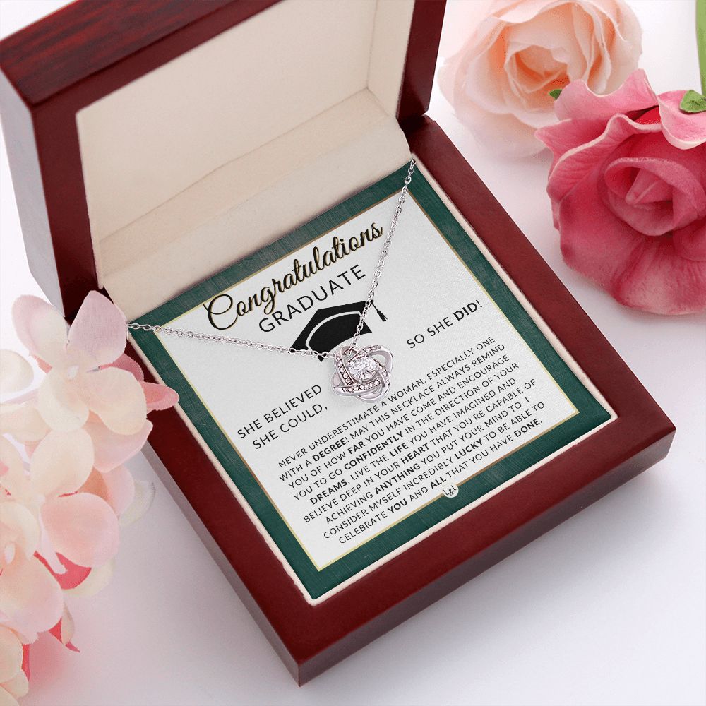 2024 Graduation Gift For Her - Meaningful Milestone Necklace - 2024 Graduation Gift For Her - She Believed She Could, So She DID