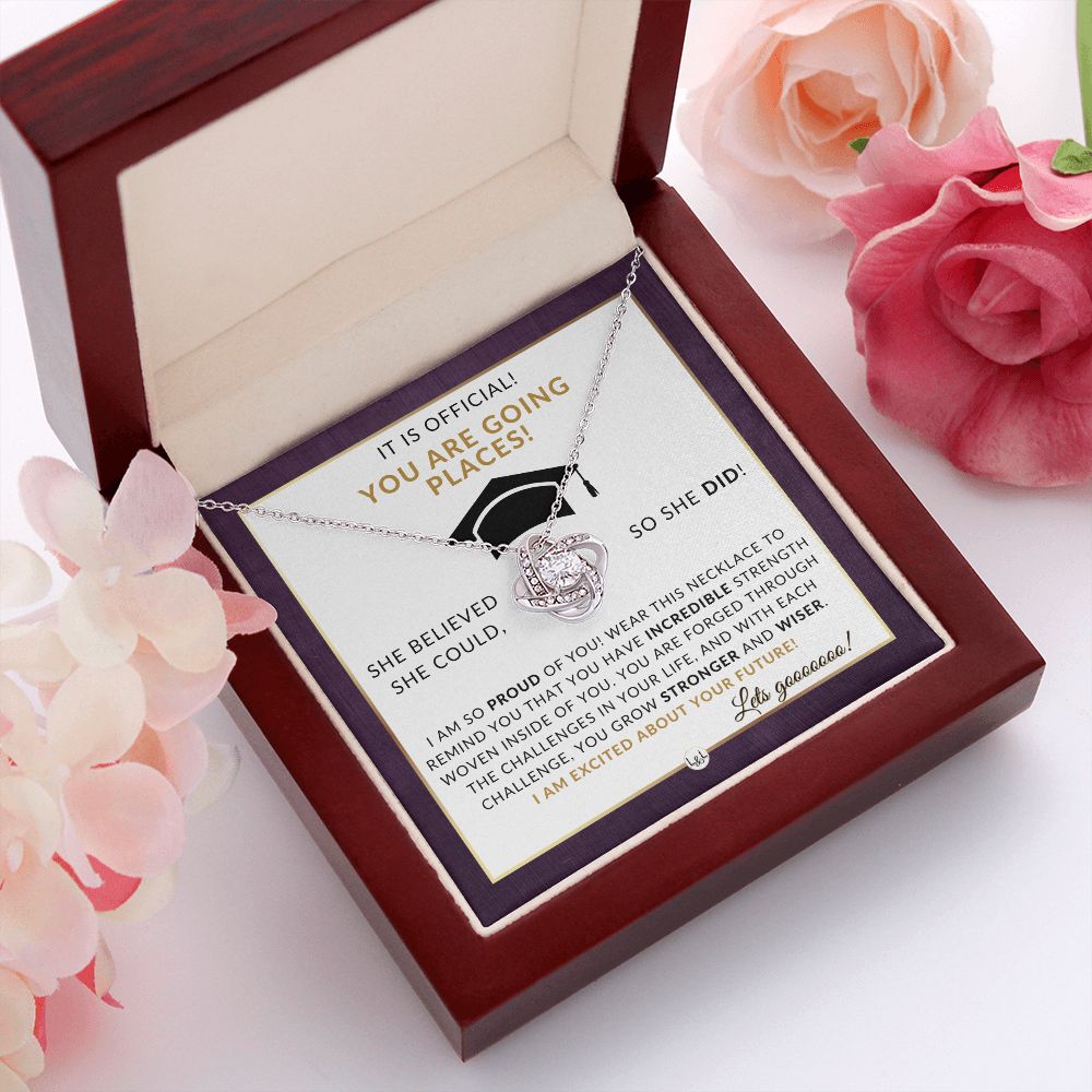 2024 Grad Party Gift For Her - Meaningful Milestone Necklace - 2024 Graduation Gift For Her - She Believed She Could, So She Did - Liliana and Liam