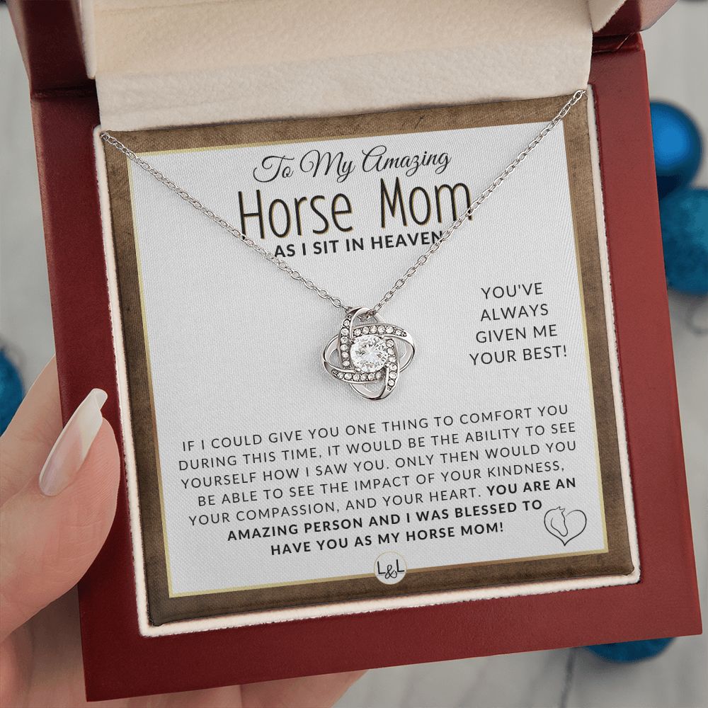 You Gave Your Best - For Grieving Horse Mom - Horse Memorial Gift, Horse Loss Keepsake, Horse in Heaven - Condolence And Comfort Sympathy Gift - Horse Mom Keepsake Necklace