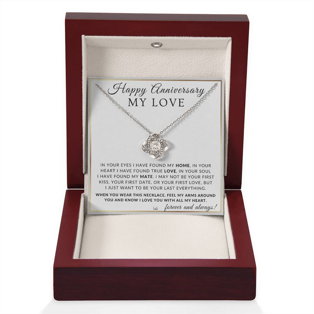 Anniversary Gift For Your Wife, Girlfriend or Fiancée  - With All My Heart - Beautiful Women's Pendant Necklace + Heartfelt Anniversary Message
