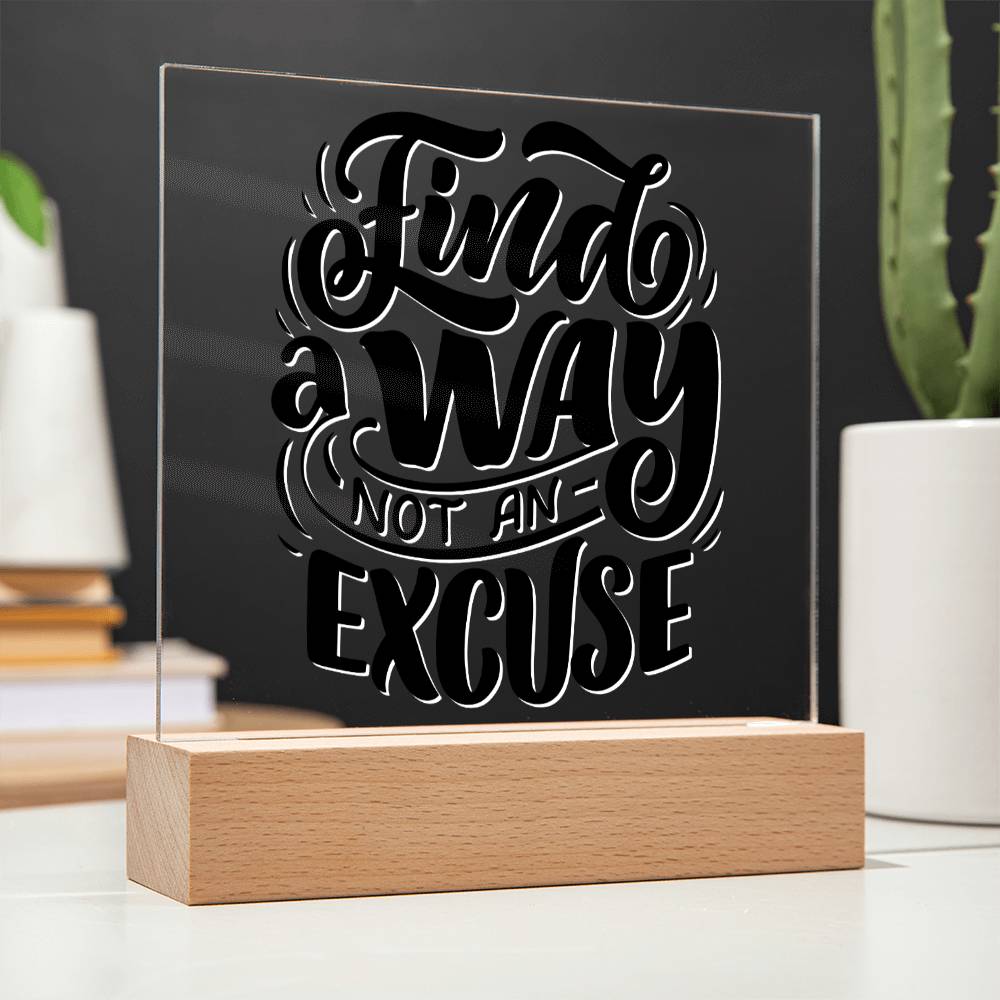 Find A Way - Motivational Acrylic with LED Nigh Light - Inspirational New Home Decor - Encouragement, Birthday or Christmas Gift - Liliana and Liam