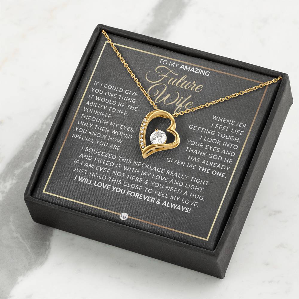 Gift Idea For Future Wife Who Has Everything - Open Heart Pendant Necklace - Sentimental and Romantic Christmas, Valentine's Day, Birthday or Anniversary Present - Liliana and Liam