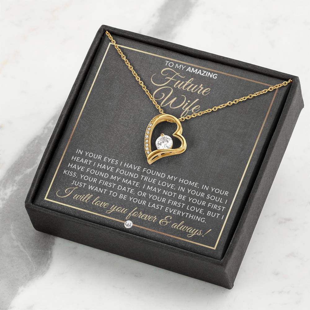 Unique Gift For Future Wife - Open Heart Pendant Necklace - Sentimental and Romantic Christmas, Valentine's Day, Birthday or Anniversary Present - Liliana and Liam