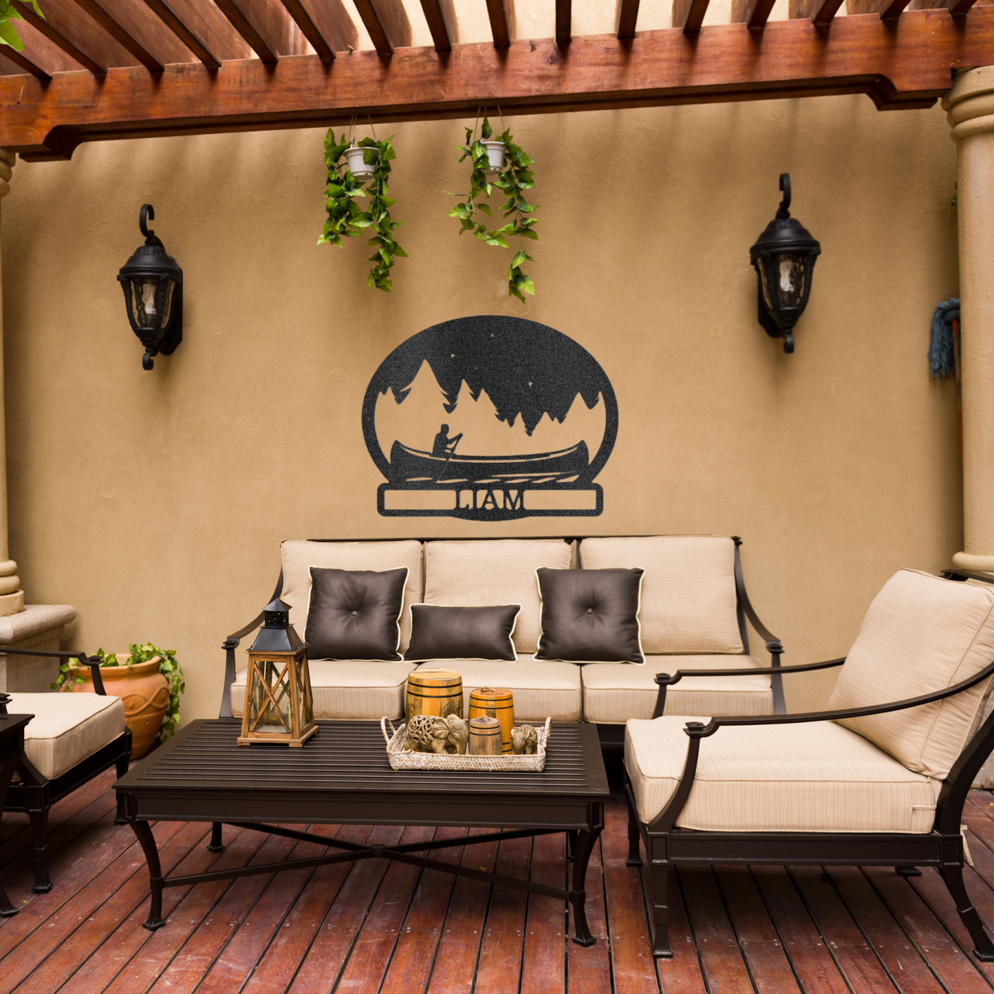 Midnight Rowing - Custom Metal Sign - Lake Life, Canoeing Sign, Fishing Sign, River Sign