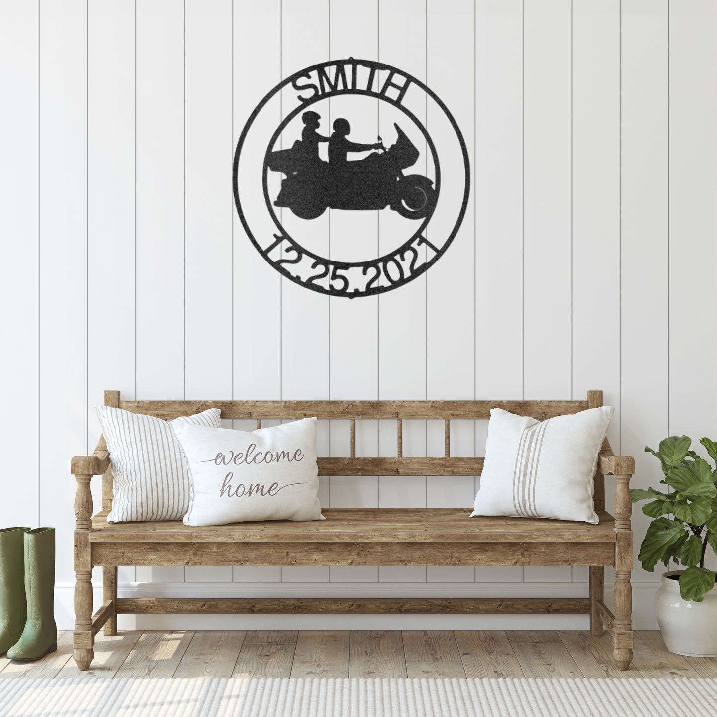 Motorcycle Sign - Laser Cut Metal Sign - Biker and His Ol Lady