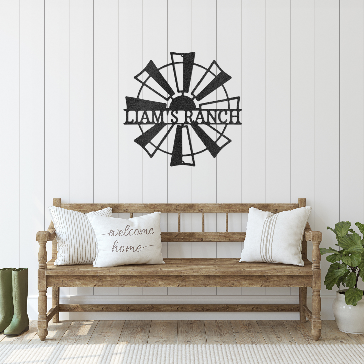 Classic Windmill -  Custom Metal Farm Sign - Windmill Wall Decor, Family Name Sign, Farm Sign, Country House Decor
