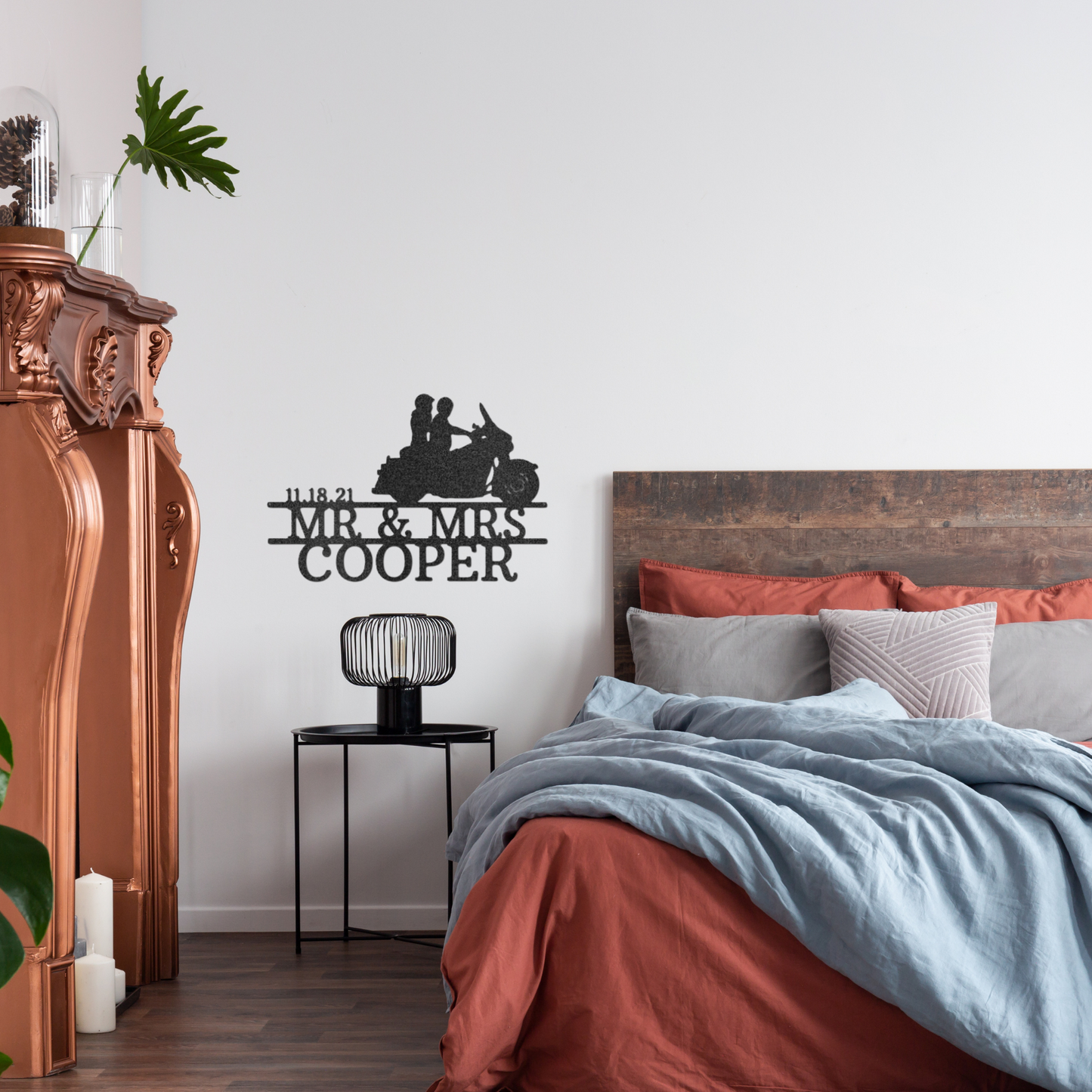 Motorcycle Sign - Laser Cut Metal Sign - Riding Biker Couple