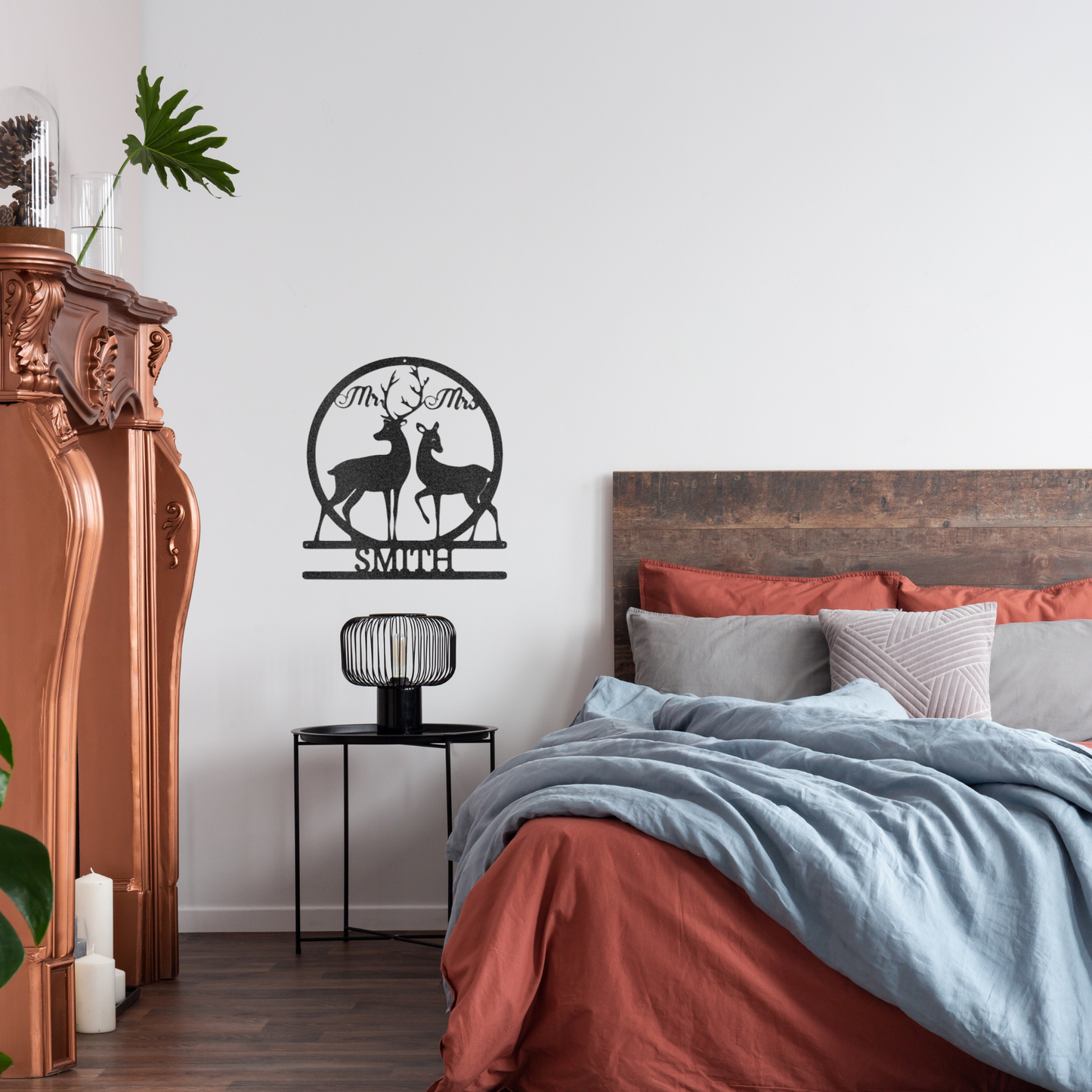 Mr. and Mrs. Deer Monogram - Custom Steel Sign