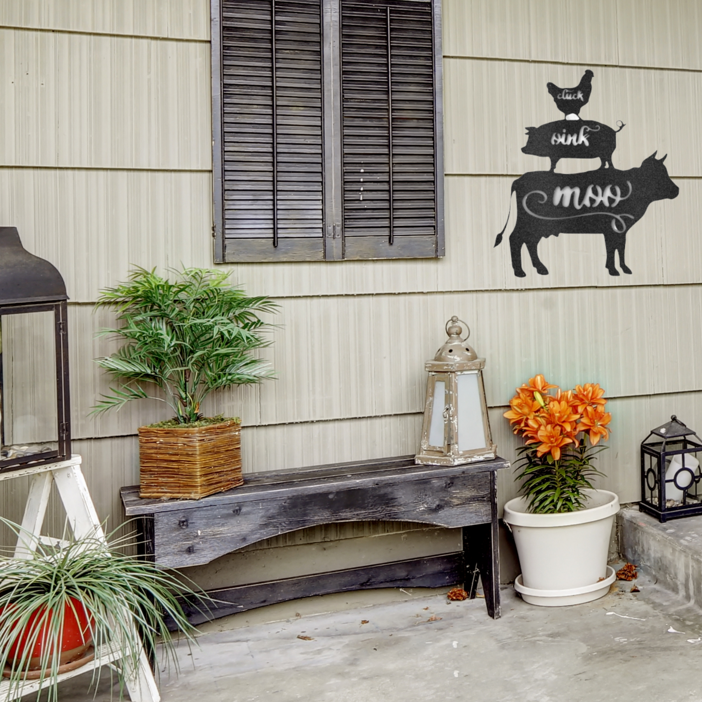 Custom Farmhouse Cluck Oink Moo Sign, Chicken Pig Cow, Farm Animals, Farmhouse Kitchen, Kitchen Decor, Farmhouse