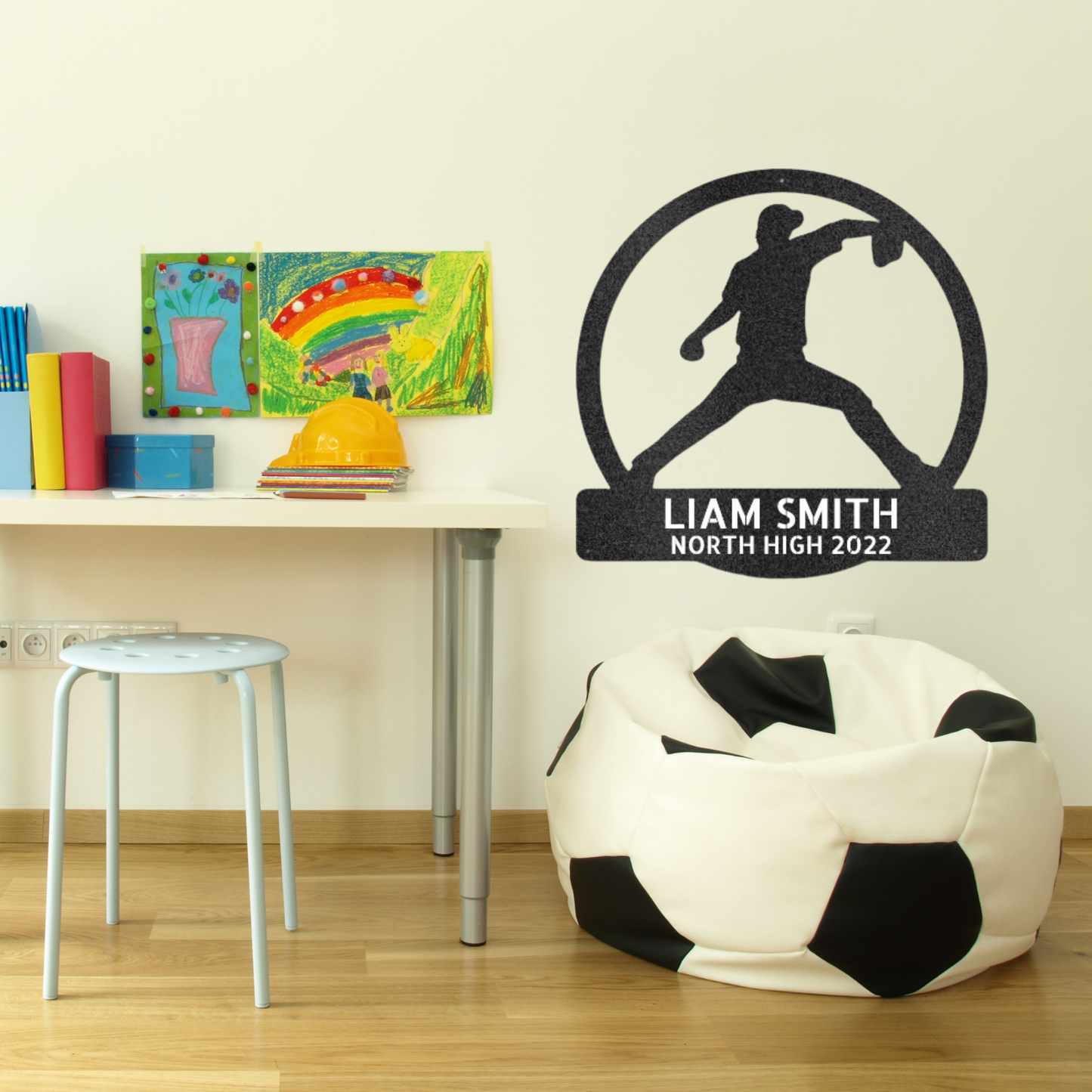 Pitch Perfect - Custom Metal Baseball Sign - Playroom Sign, Gift for Baseball Player