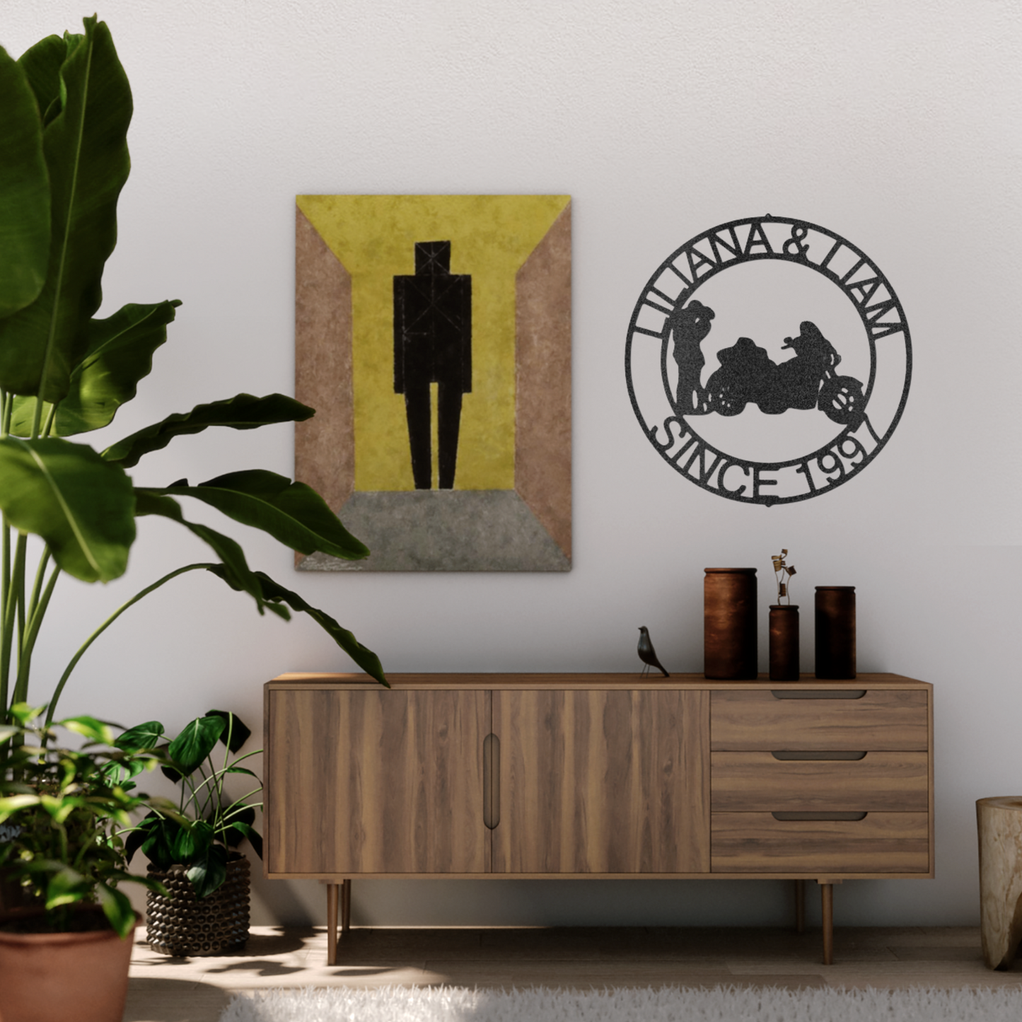 Motorcycle Sign - Laser Cut Metal Sign - Hot Biker Couple