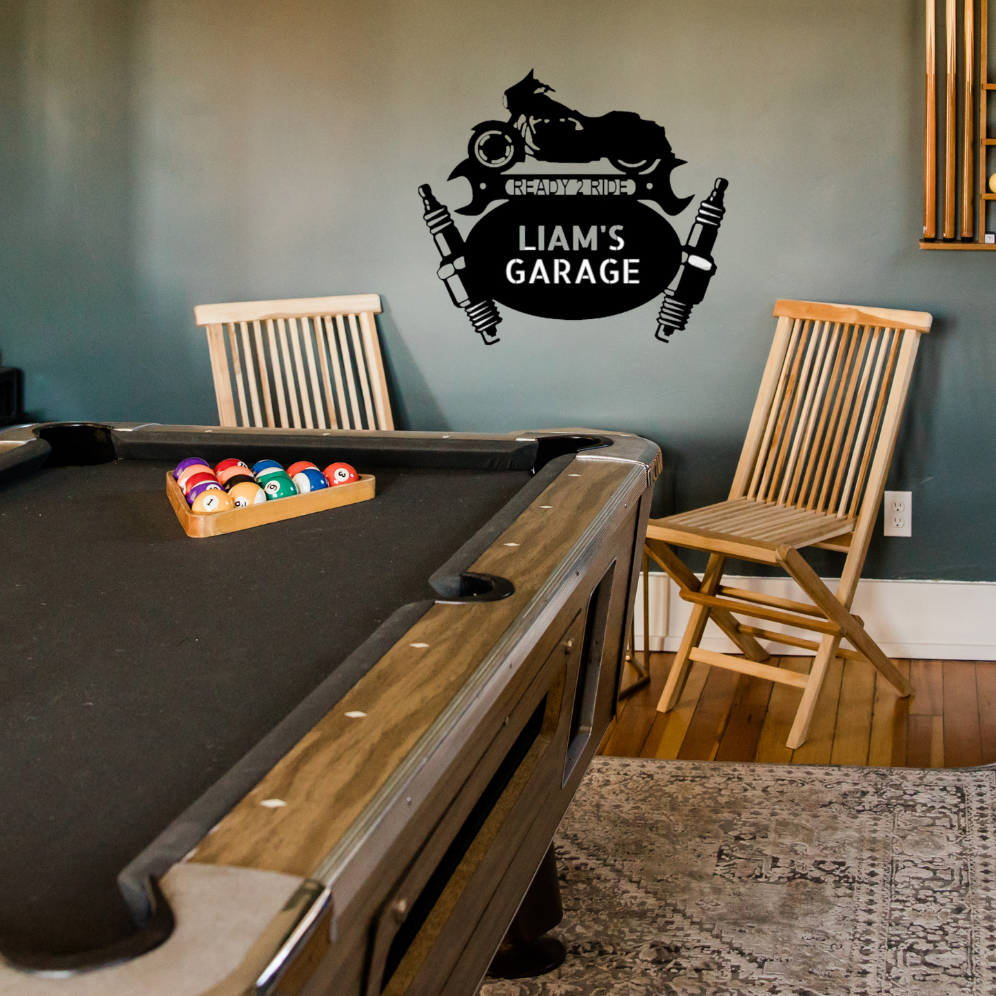 Motorcycle Sign - Personalized Metal Sign - Street Glide Mechanic Monogram with Engine and Wrench