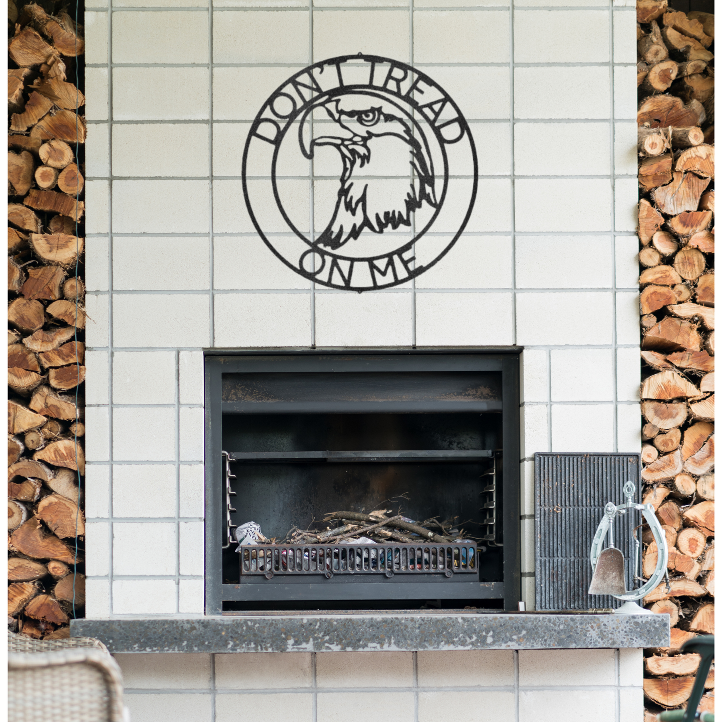 Bald Eagle Ring Monogram - Custom Metal Wall Art - Patriotic Decoration, Patriotic Sign, 4th of July Wreath