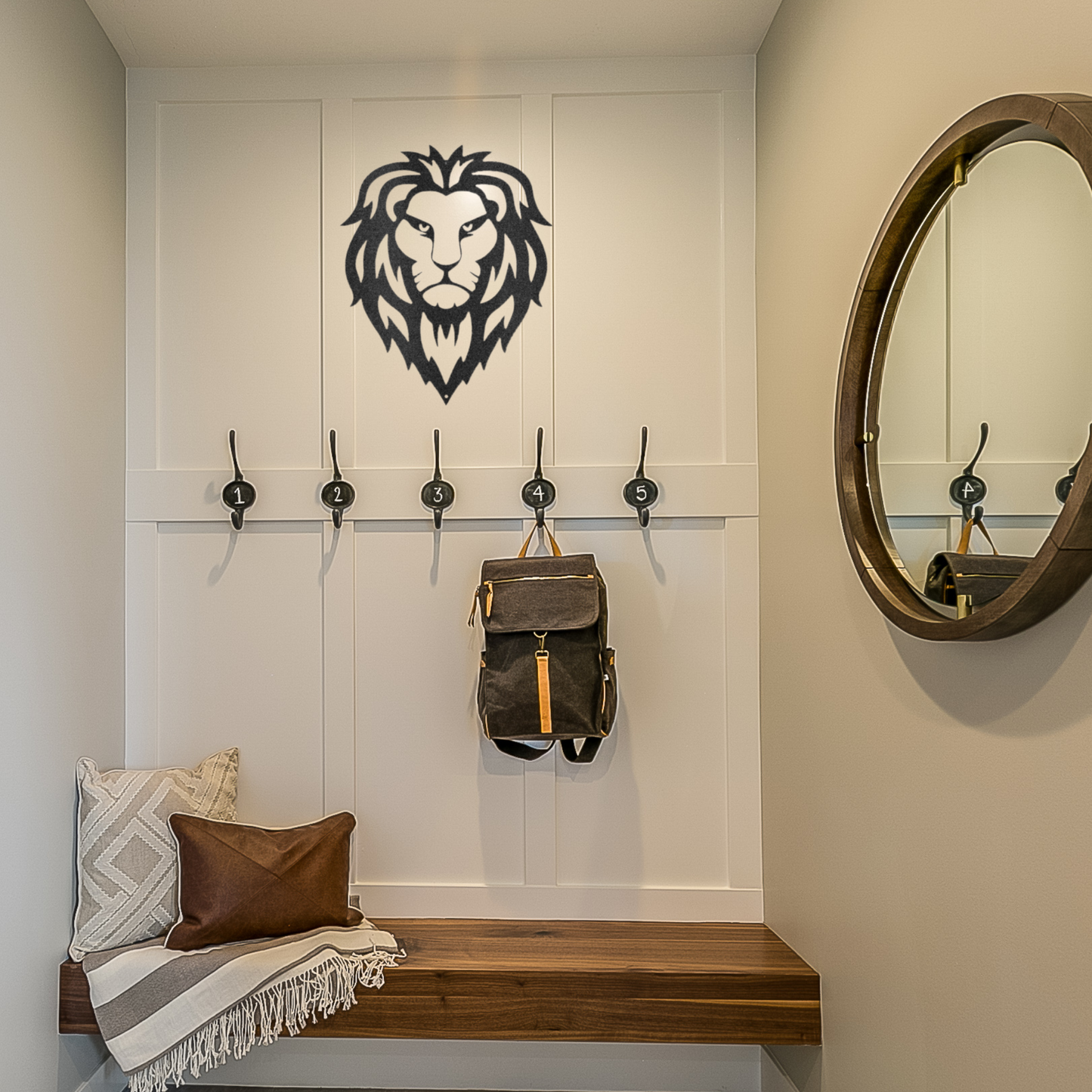 Lion Head Wall Art - Custom Metal Animal Sign - Great Jungle or Safari Nursery Decor