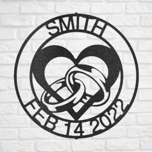 Engagement Monogram - Custom Metal Engagement Sign