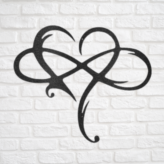 Forever Love - Infinity Sign and Heart - Custom Metal Sign - 11th Anniversary Gift